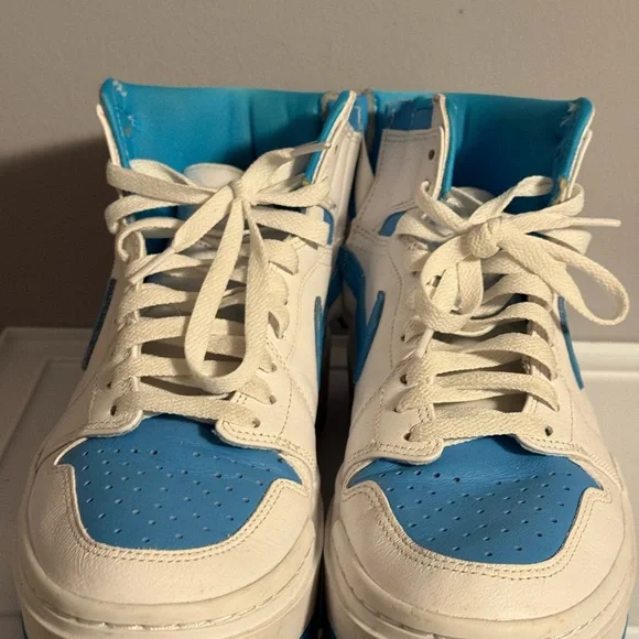 Nike Women's High-Top Sneakers in White and Blue - Picture 3 of 7